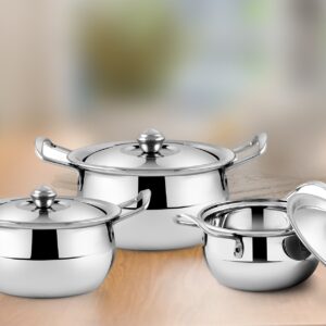 koko Stainless Steel Serving Bowl Set of 3pcs