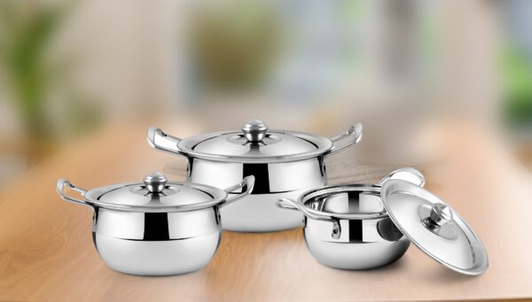 koko Stainless Steel Serving Bowl Set of 3pcs