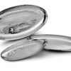 Shapes Stainless Steel Hammered Oval Platters