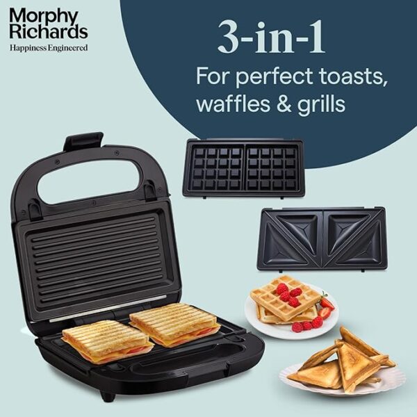 Morphy Richards 3 IN 1 750 Watt Sandwich Maker With changable Plate/Multi Grill/Luxe Rose TWG (Toast Waffle Grill) With 2 Year Warranty