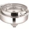 SHAPES ROUND FULL GLASS LID CHAFFING DISH WITH ELECTRIC FRAME CHAFFER, Capacity – 7 Liters