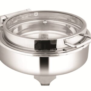 SHAPES ROUND FULL GLASS LID CHAFFING DISH WITH ELECTRIC FRAME CHAFFER, Capacity – 7 Liters