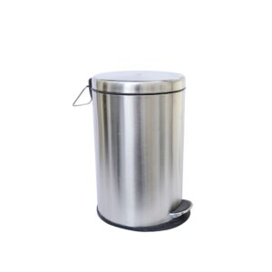 koko Stainless Steel Plain Pedal Garbage Bin with Plastic Bucket for Kitchen, Bathroom and Office, 11 L, Silver