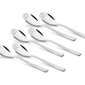 Shapes Alpine 2-in-1 Stainless Steel Spoon Cum Fork Set – Spork Set, Silver, Pack of 6