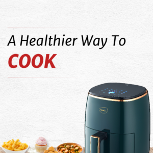 Pigeon Healthifry Digital Air Fryer, 360° High Speed Air Circulation Technology 1200 W with Non-Stick 4.2 L Basket - Green