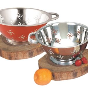 Shapes Stainless Steel Colander with Outside color, SWASTIK Punch