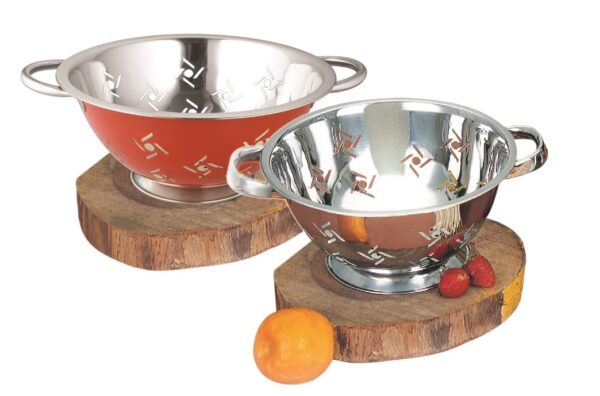 Shapes Stainless Steel Colander with Outside color, SWASTIK Punch