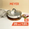 Meyer Trivantage Nickel Free Stainless Steel Triply Kadai with Lid Induction Base 20cm