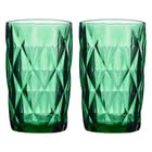 Mineral Green Cut Water Tumbler Glass Set Of 6 400ml