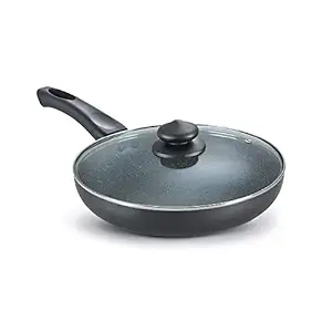 Prestige Non-Stick Omega Deluxe Granite Fry Pan With Lid Omelette Pan 26cm Black Induction Base