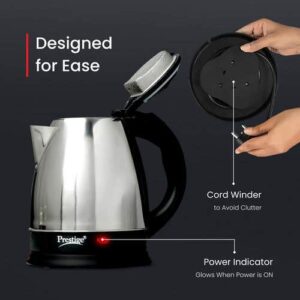 Prestige Stainless Steel Electric Kettle 1.5 Liters 1500-Watts PKOSS1.5