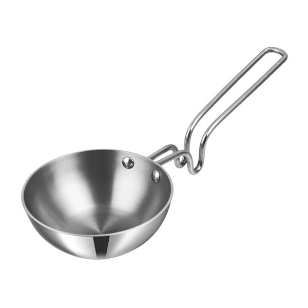 Vinod Platinum Triply Stainless Steel Tadka Pan Large - 300 ml, 11 cm | Balance Design Handle | Vagar Pan | Baghar Pan| Chounk Pan | Flame Safe