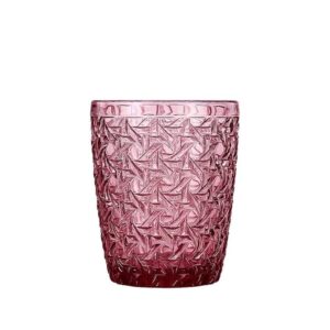 Rose Quartz 300ml Coloured Whiskey & Juice Glass Set of 6 Flamingo Pink