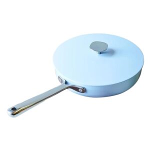 Equal Parts Ceramic Non-Stick Fry pan with lid 10" inches Light Blue