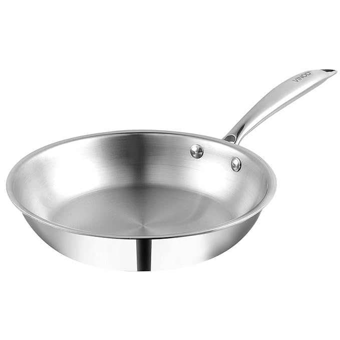 Vinod Platinum Induction & Gas Base Triply Stainless Steel SAS Frypan 16cm