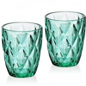 Mineral Green Cut Whiskey & Juice Glass Set Of 6 280ml