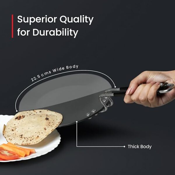 Prestige Hard Anodised Plus Cookware Induction Base Roti Tawa Perma-Cool Handles 22.5cm