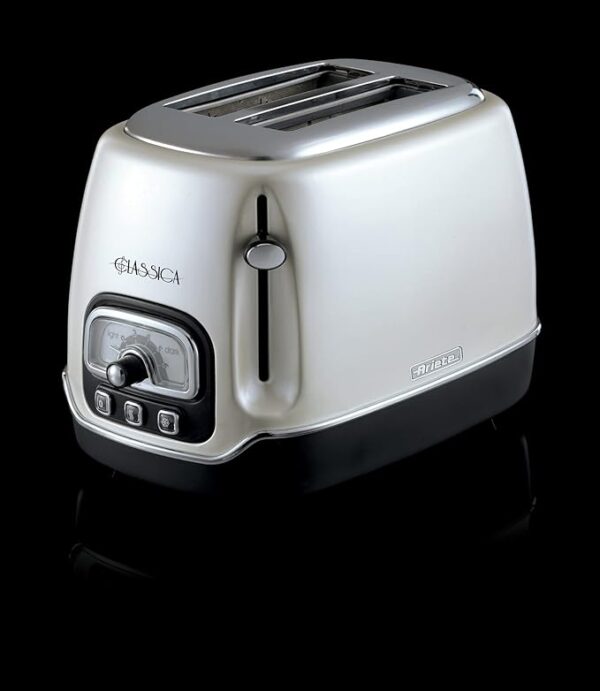 Ariete Tostapane Classica 158/37, Electric Toaster 2 Slices, Without Tongs, 815 W, 3 Functions, 6 Browning Levels, White