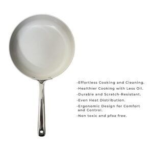 Equal Parts Ceramic Non-Stick Fry pan with lid 10