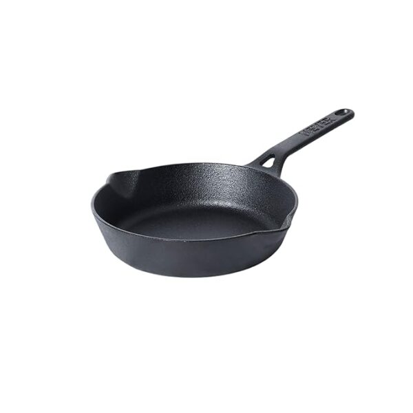 Meyer Pre-Seasoned Induction & Gas Base Cast Iron Cookware Frying Pan, 20cm, Black