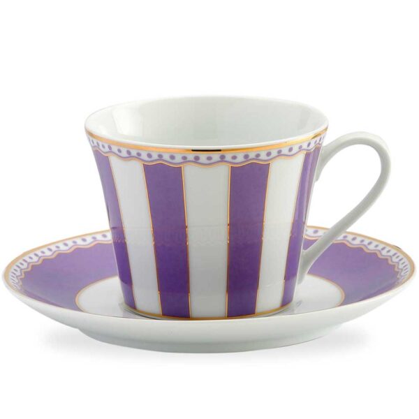 Noritake Carnival Gold Cup & Saucer Lavender