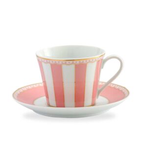 Noritake Carnival Gold Cup & Saucer Pink