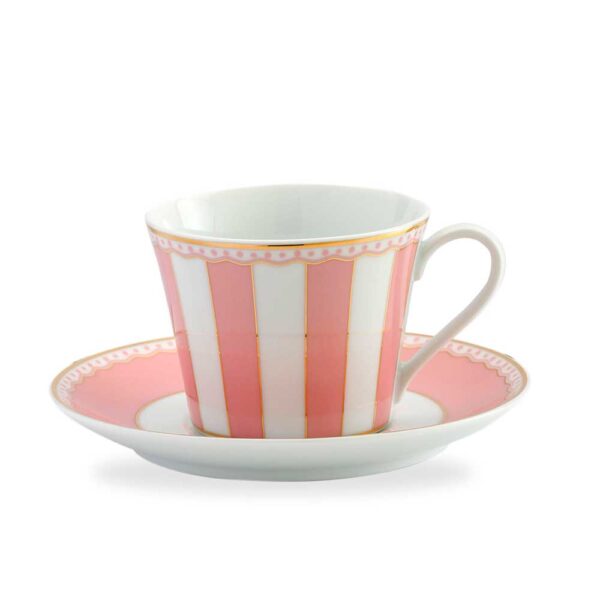 Noritake Carnival Gold Cup & Saucer Pink