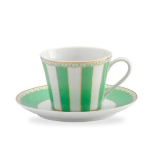 Noritake Carnival Gold Cup & Saucer Green Apple