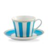 Noritake Carnival Gold Cup & Saucer Light Blue