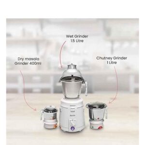 Sujata Dynamix Mixer Grinder, 900W, 3 Jars (White,Plastic)