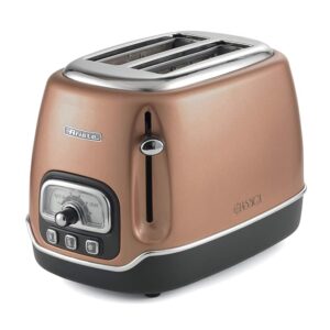 Ariete Tostapane Classica 158/38, Electric Toaster 2 Slices, Without Tongs, 815 W, 3 Functions, 6 Browning Levels, Copper