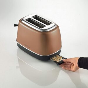 Ariete Tostapane Classica 158/38, Electric Toaster 2 Slices, Without Tongs, 815 W, 3 Functions, 6 Browning Levels, Copper