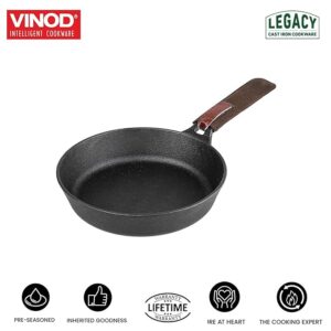 Vinod Legacy Pre Seasoned Cast Iron/Loha Frypan - 22 cm 