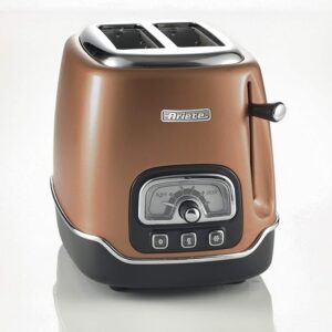 Ariete Tostapane Classica 158/38, Electric Toaster 2 Slices, Without Tongs, 815 W, 3 Functions, 6 Browning Levels, Copper