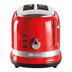 Ariete 0149R Moderna 2 Slice Toaster, Defrost, Heating & Cooking Function, Red