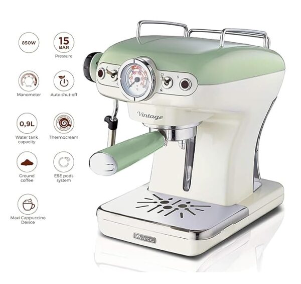 Ariete 1389 Espresso coffee machine/ coffee maker/ Espresso Coffee Maker: Italian Brand Green