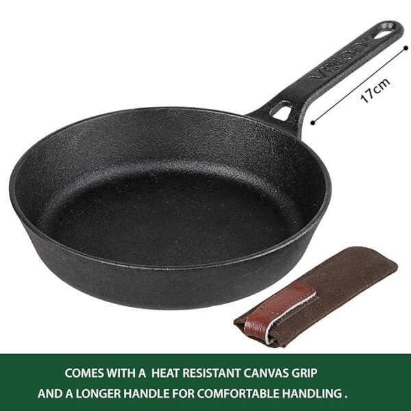 Vinod Legacy Pre Seasoned Cast Iron/Loha Frypan - 24 cm