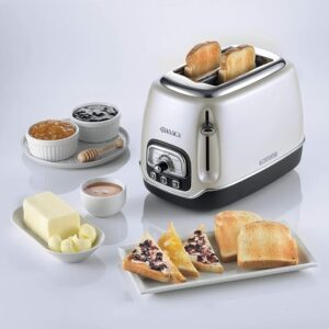 Ariete Tostapane Classica 158/37, Electric Toaster 2 Slices, Without Tongs, 815 W, 3 Functions, 6 Browning Levels, White