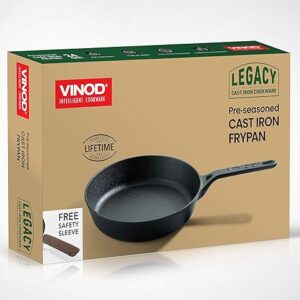 Vinod Legacy Pre Seasoned Cast Iron/Loha Frypan - 22 cm 