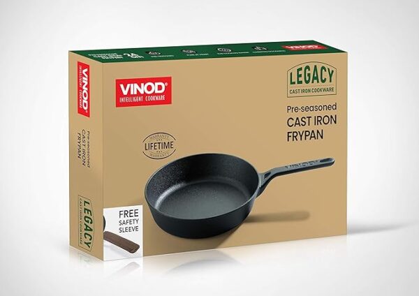 Vinod Legacy Pre Seasoned Cast Iron/Loha Frypan - 22 cm