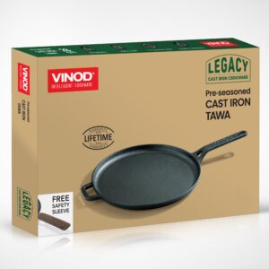 Vinod Legacy Pre Seasoned Cast Iron Roti Chapati Phulka Tawa 28 cm