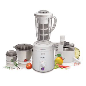 Sujata Multimix, Mixer Grinder with Juicer & Coconut Milk Extractor Attachment, 900 Watts, 3 Jars, (White)