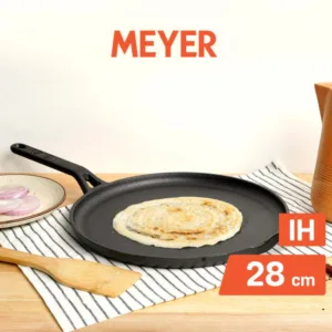 Meyer Pre-Seasoned Cast Iron 28cm Flat Loha Dosa Tawa