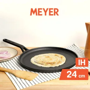 Meyer Pre-Seasoned Cast Iron 24cm Flat Loha Dosa Tawa