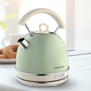 Ariete 2877 Vintage Electric Kettle, In Stainless Steel Painted In Light Green Pastel Colour. For Water, Tea And Herbal Teas, 2000 Watts, 1.7 liter